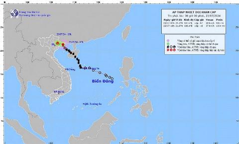 Bão số 2 đi vào đất liền khu vực Quảng Ninh – Hải Phòng