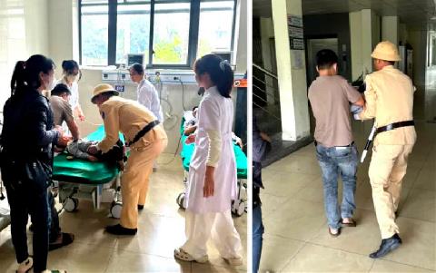 CSGT Thanh Hóa mở đường đưa bé 3 tuổi sốt cao, co giật đi cấp cứu kịp thời